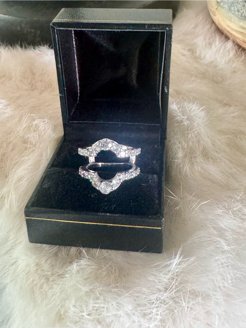 Sterling Silver and Rhinestone Ring Guard